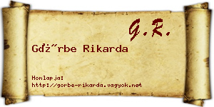 Görbe Rikarda névjegykártya