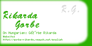 rikarda gorbe business card